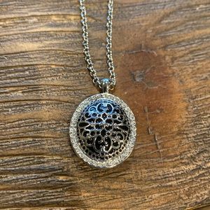 Lia Sophia Black and Silver Pendant Necklace